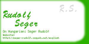 rudolf seger business card